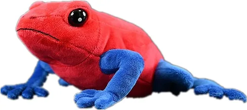 Tiny Heart Juguete de peluche de rana de dardo venenoso de fresa de simulación, lindo y realista de fresa, rana de dardo de fresa, figuras de