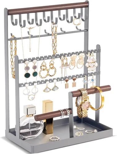 Miniatura 9 de ProCase Organizador de Joyas Soporte Organizador de Collares Soporte para Aretes, Soporte de Joyería de 6 Niveles Soporte para Collares con 15