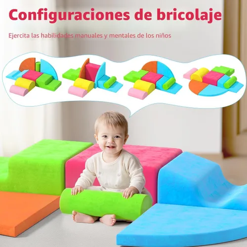 Miniatura 4 de Bloques de escalada de 8 piezas para niños, juguetes de escalada suaves para interiores para niños pequeños, ideal para gatear y explorar, juego