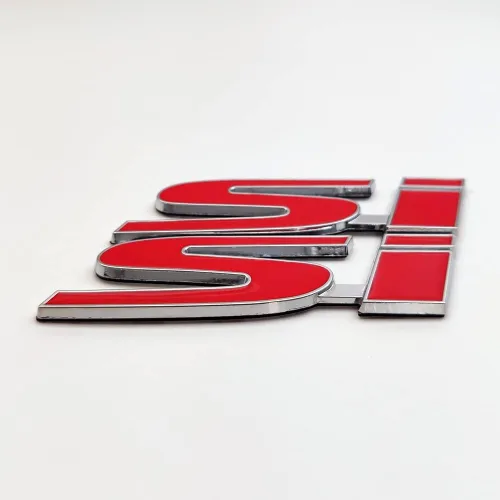 Miniatura 3 de 2 calcomanías de metal con logotipo de Si para guardabarros 3D, calcomanías de metal para carreras, deportes, turbo de repuesto para maletero de Rojo