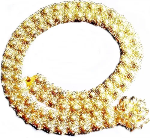 Miniatura 8 de Cinturón tailandés Placa de oro Piedra Blanca Joyería Cadena Vintage Rattanakosin Período Tailandia Traje Tradición Boda Mujeres Accesorio Para