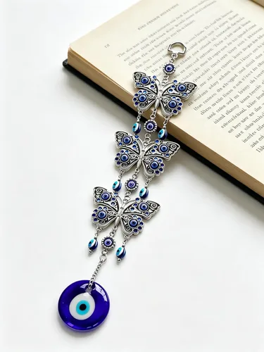 Miniatura 3 de Decoración colgante de mariposa azul contra el mal de ojo, amuleto nazar para colgar en la pared, protección del hogar y decoración de bendición