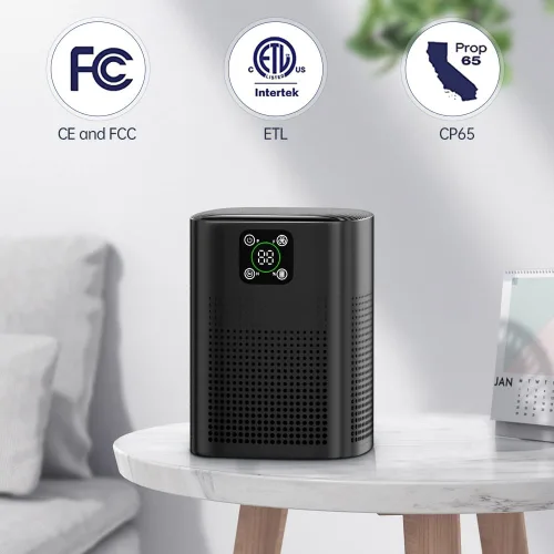 Miniatura 5 de Paquete de 2 purificadores de aire para el dormitorio del hogar, purificador de aire Honeyuan H13 HEPA con entrada de aire de 360°, cobertura
