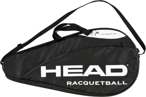 HEAD Racquetball Deluxe Coverbag - Bolsa de transporte para raqueta con compartimento para accesorios y correa de hombro ajustable, color negro