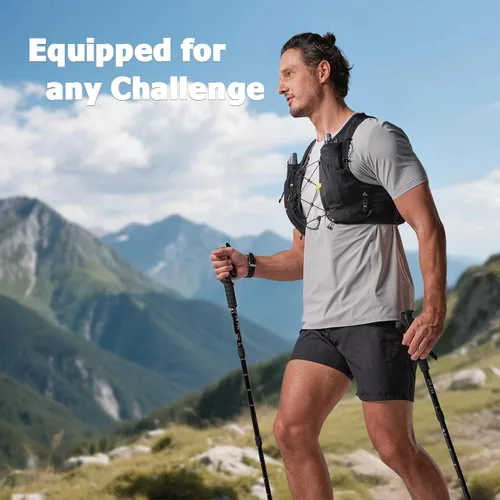 Miniatura 6 de Chaleco de hidratación para correr para mujeres y hombres, chaleco ligero para agua con 2 botellas blandas TPU de 250 ml, chaleco para corredores