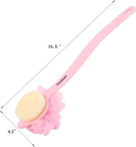 Miniatura 2 de Tbestmax Esponja de esponja para la espalda, cepillo de cuerpo de ducha de mango largo con esponja de malla suave para mujeres, baño exfoliante