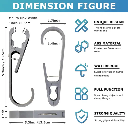 Miniatura 4 de Ganchos de lavandería con clips, organizador de armario, abrazaderas para calcetines, sujetadores para botas, toallas para baño, armario, cocina