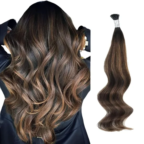 Miniatura 64 de ABH AMAZINGBEAUTY HAIR Extensiones de cabello rizado liso para mujeres negras con punta en I, cabello humano, punta en I, Remy, 50 mechones, punta