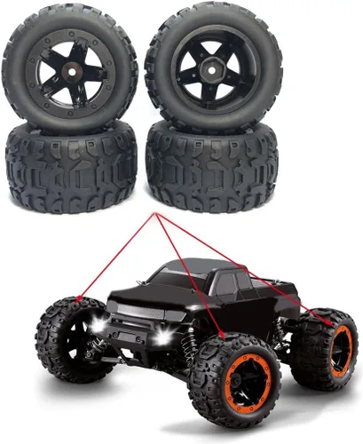 Miniatura 6 de NC Neumáticos de coche RC 1/16 1/12 1/14 modelo de montaje para 124019 para HBX 16889 124018, negro