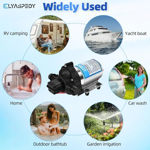 Miniatura 7 de Bomba de agua fresca para RV Elyaspedy 2025 mejorada 2088-554-144/2088-403-144, bomba de diafragma autocebante de 12V 3.5GPM, 45PSI, incluye
