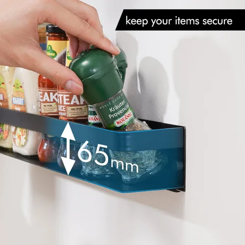 Miniatura 7 de KES KSR401S40-BK-P2 - Organizador de especias de cocina, organizador de condimentos de aluminio de 16 pulgadas, soporte para especias de pared