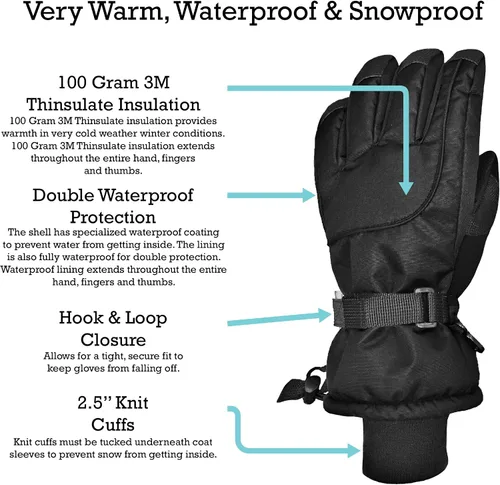 Miniatura 3 de N'Ice Caps - Guantes de invierno cálidos impermeables para niños con tecnología Thinsulate