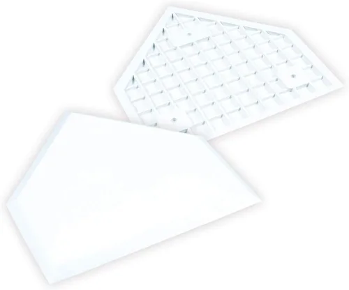 CHAMPRO Béisbol/Softbol Tamaño Oficial Plato para el hogar, parte inferior de gofre sin picos, 1/2 pulgada de grosor, color blanco