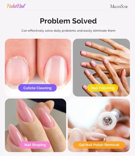 Miniatura 5 de MelodySusie PocketNail - Taladro de uñas USB delgado ergonómico en forma de bolígrafo, PC100G 20000 RPM, lima eléctrica portátil para todas