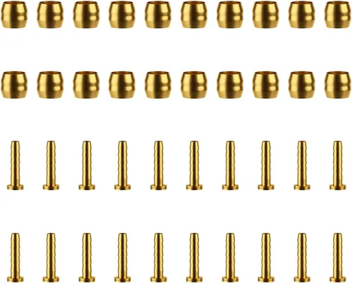 Juego de 20 piezas de freno de bicicleta de oliva y púa – YaderJove Bicycle Brass Olive and Steel Connecting Insert kit para manguera de freno de
