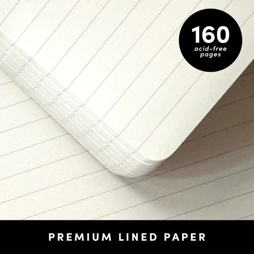 Miniatura 4 de PAPERAGE Cuaderno de espiral rayado, (azul marino, verde oliva, kraft), paquete de 3, 160 páginas, tamaño mediano de 5.5 x 8 pulgadas, papel grueso