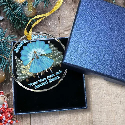 Miniatura 2 de GOSSBY Adorno de Hermana para Hermana, Mejor Amiga de Mujeres - Adorno de Navidad Blanco 2025 - Nunca Hubo Hermanas Tan Devotas - Decoración