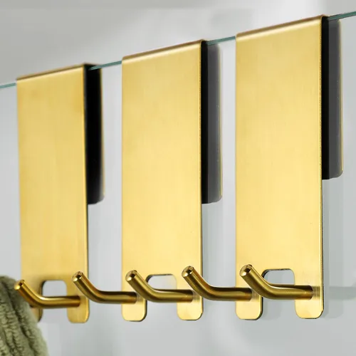 Miniatura 11 de Taozun Ganchos para puerta de ducha – Ganchos para toallas para baño de vidrio sin marco, gancho para escobilla de escobilla, gancho sobre vidrio