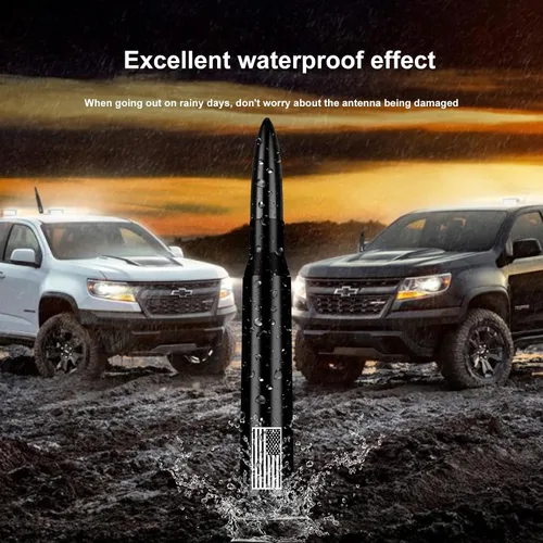 Miniatura 6 de Antena de bala de 50 calibre con bandera americana para Ford F150 F250 F350 Super Duty Ford Raptor Bronco Camión - Antirrobo, GM Chevy Silverado
