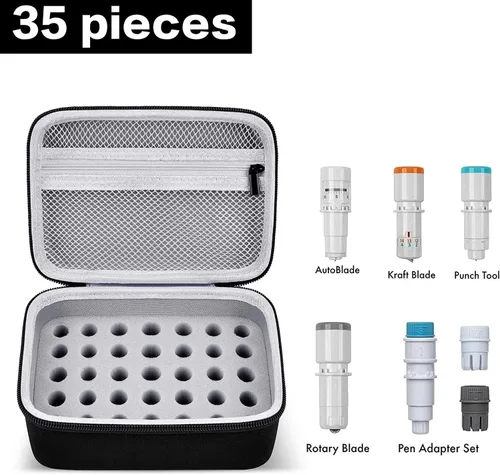 Miniatura 2 de GWCASE Funda compatible con Silhouette para cuchillas Cameo Auto, más de 35 piezas, contenedor organizador de herramientas para papel kraft rotativo