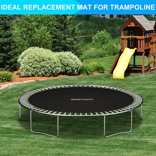 Miniatura 6 de SPORTYOUTH Tapete de repuesto para trampolín, se adapta a marcos de trampolines redondos de 12 pies, 14 pies y 15 pies con anillos en V de 72/88/96
