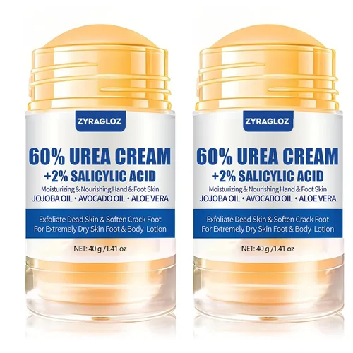 Miniatura 8 de Crema de Urea Stick 60% más Ácido Salicílico 2%, Crema de Pies de Urea de Fuerza Máxima para Talones Secos y Agrietados, Removedor de Callos