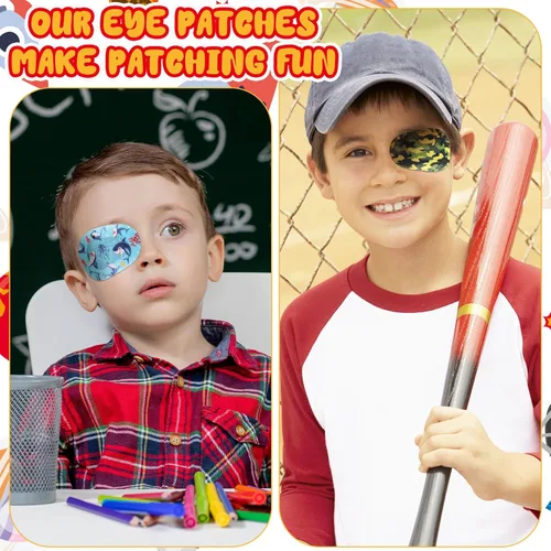 Miniatura 3 de 60 parches adhesivos para los ojos para niños y niños, 12 estilos, parches para los ojos lindos para niños pequeños