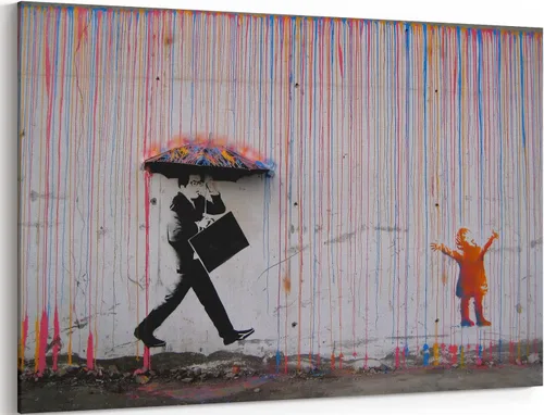Miniatura 24 de MGSBCXN Lienzo decorativo de pared de graffiti, Banksy, impresión artística de DJ Mono Pensativo con auriculares, pintura artística de arte pop Mono