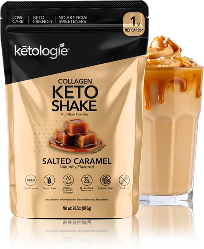 Miniatura 7 de Keto - Batido de colágeno con aceite de coco, prebióticos, péptidos de colágeno hidrolizados alimentados con pasto tipo I y III, bajo