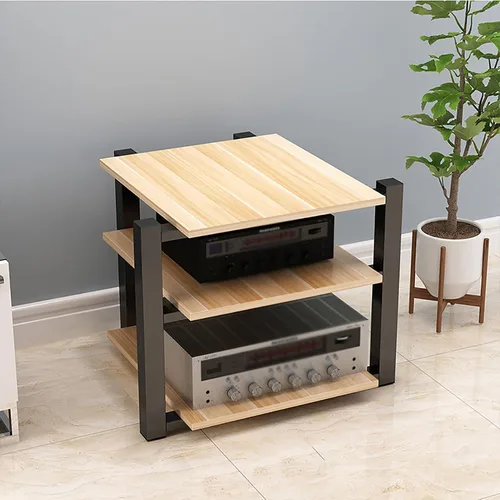 Miniatura 11 de Soporte para medios AV, estantería audiovisual, gabinete estéreo, torre de estante de audio, gabinete de consola de reproductor de discos, estantes