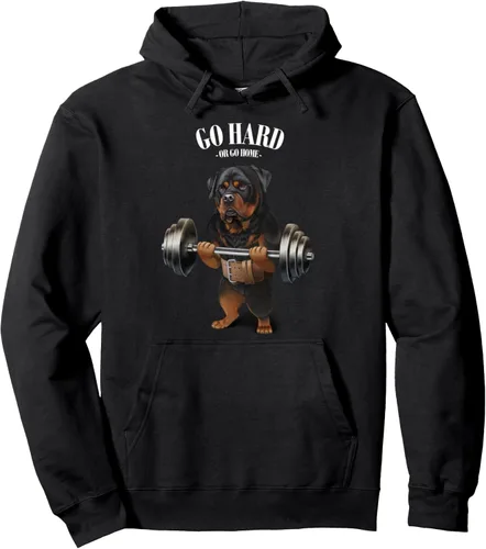 Rottweiler - Sudadera con capucha para levantamiento de pesas y gimnasio, Negro, S