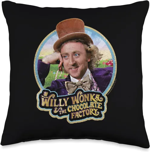 Miniatura 5 de Willy Wonka Chocolate Factory Scrumdiddlyumptious - Almohada (18.0 x 18.0 in), multicolor