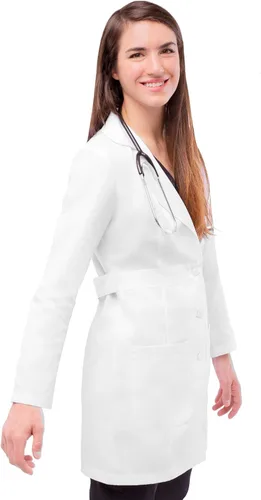 Miniatura 3 de Adar - Abrigos de laboratorio universales para mujer, abrigo de laboratorio con cinturón de 33 pulgadas