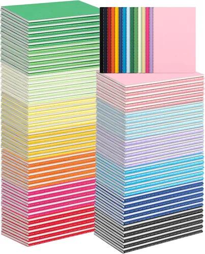 Miniatura 8 de Paquete de 150 mini cuadernos coloridos de bolsillo en blanco, diarios a granel, cuadernos pequeños de 3.5 x 5.5, 30 hojas/60 páginas, mini