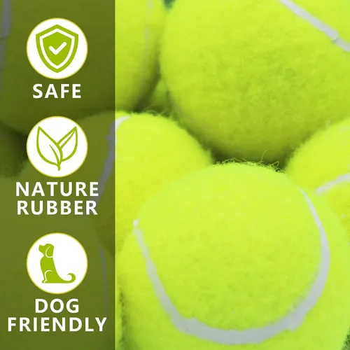 Miniatura 4 de Magicorange Pelotas de tenis para perros, paquete de 90 pelotas de 6.35 cm con sonido para ejercicio de búsqueda, pelota de goma natural