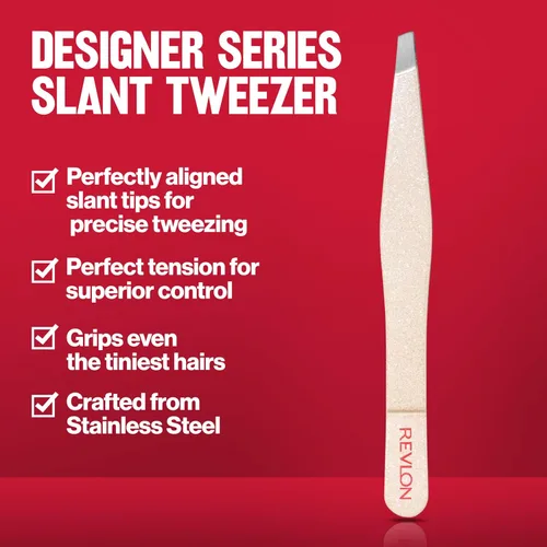 Miniatura 3 de Revlon Designer Series - Pinzas inclinadas de alta precisión, hechas con acero inoxidable de larga duración, 1 unidad
