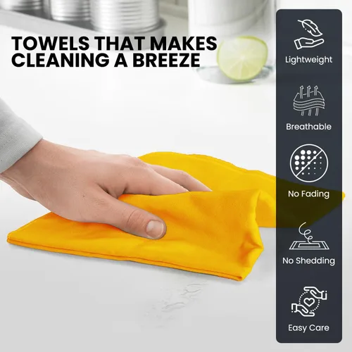 Miniatura 8 de Toallas de cocina de algodón clásico amarillo mostaza, para secar pintura en aerosol, sublimación, bordado, costura de 18 x 28 pulgadas, sin