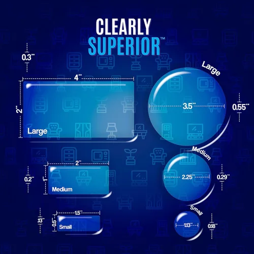 Miniatura 5 de Clearly Superior Paquete de 8 parachoques redondos medianos transparentes de 2.5 pulgadas, protector de pared autoadhesivo para pomo de puerta