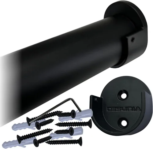 Miniatura 12 de Corte personalizado Hasta 72 pulgadas Barra de armario blanca brillante resistente 1.260 in de diámetro con soportes atornillados a juego