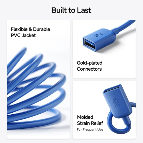 Miniatura 6 de Cable Matters Paquete de 2 cables de extensión USB de 5Gbps - 6 pies, cable de extensión USB 3.0, extensor USB3.0 de macho a hembra, compatible