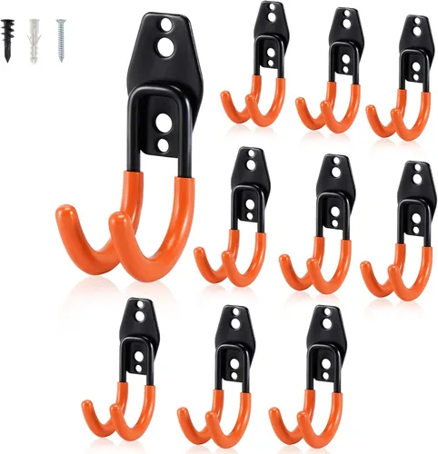 AOBEN Ganchos de garaje resistentes, ganchos de almacenamiento de acero para garaje, perchas para herramientas y montaje de pared combinable para
