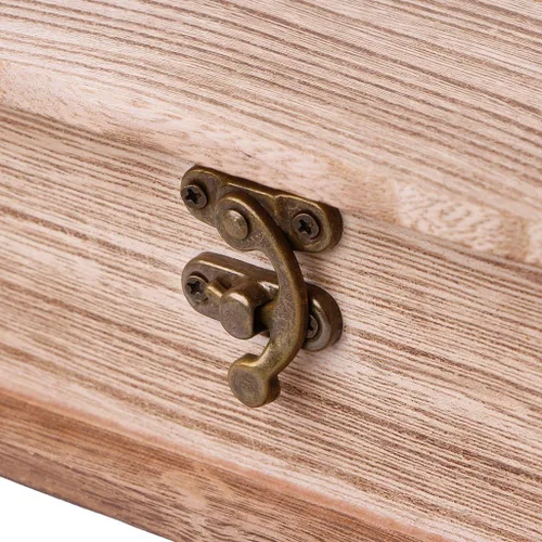 Miniatura 8 de Caja de madera con cierre con bisagras, caja de almacenamiento de joyas, organizador de artículos diversos