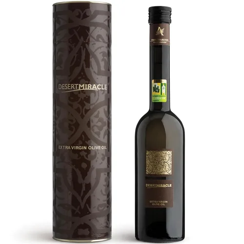 DESERTMIRACLE - Caja de regalo de aceite de oliva marroquí rico en polifenoles prensado en frío, aceite de oliva virgen extra con altos polifenoles,