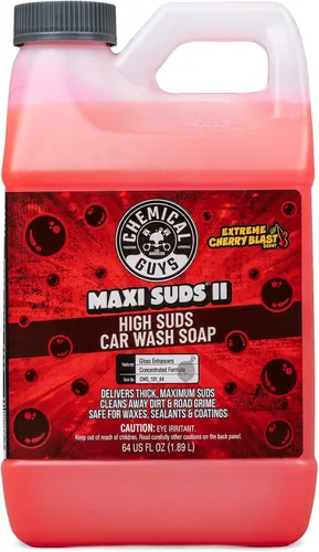 Chemical Guys Maxi Suds II Jabón espumoso para lavado de autos – Jabón de lavado de autos de alta espuma, champú con aroma a cereza y refuerzo de