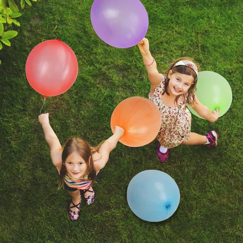 Miniatura 6 de RUBFAC Globos de perforación, globos de cumpleaños para niños, 25 bolas hinchables de neón gruesas y resistentes para fiestas, bolsas de regalo