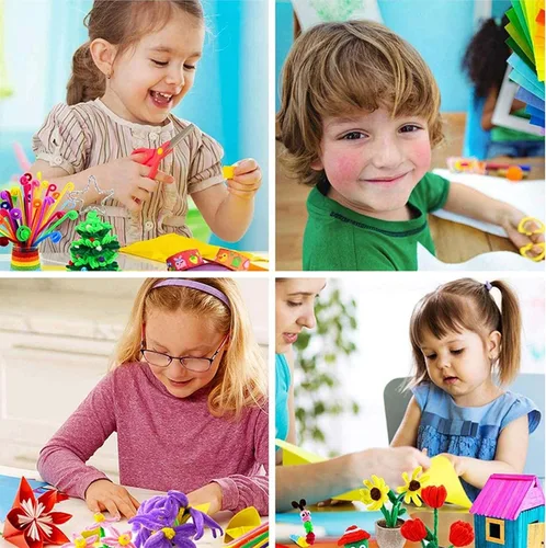 Miniatura 5 de YITOHOP Suministros de artes y manualidades para niños -1000 piezas de kit de manualidades en caja de viaje para niños pequeños a partir de 4 años