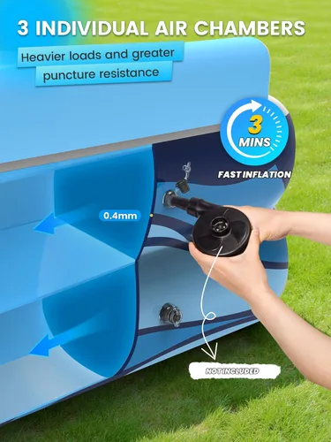 Miniatura 5 de VISTOP Piscina inflable para adultos o niños con asientos/portavasos, grandes y gruesos, piscina fresca para la familia, piscina de agua inflable