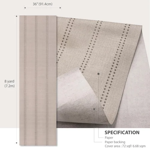 Miniatura 7 de Ansehan HA4002 - Revestimiento de pared hecho a mano con rayas de 36 pulgadas de ancho x 8 yardas de largo, texturizado, moderno, no prepegado