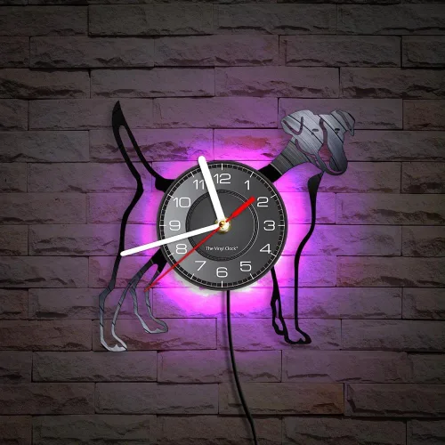 Miniatura 10 de Jack Russell Terrier - Reloj de pared de disco de vinilo de 12 pulgadas, moderno, decorativo, silencioso, sin tictac, funciona con pilas, suave Fox