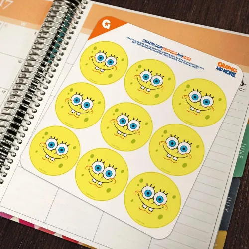 Miniatura 5 de Bob Esponja Cara Sonriente Planificador Calendario Scrapbooking Artesanía Pegatinas